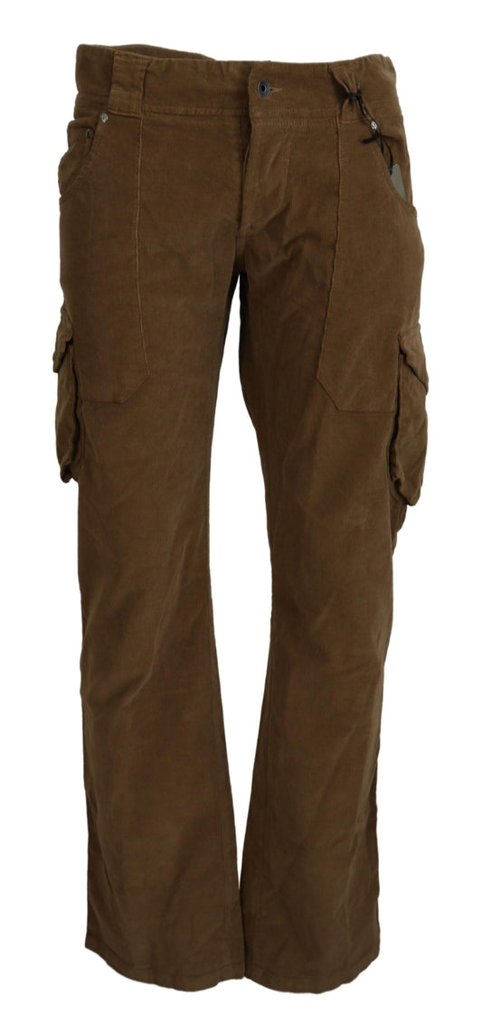 Ermanno Scervino Chic pantalones cargo de pana marrón