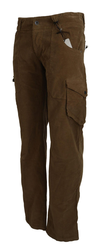 Ermanno Scervino Chic pantalones cargo de pana marrón