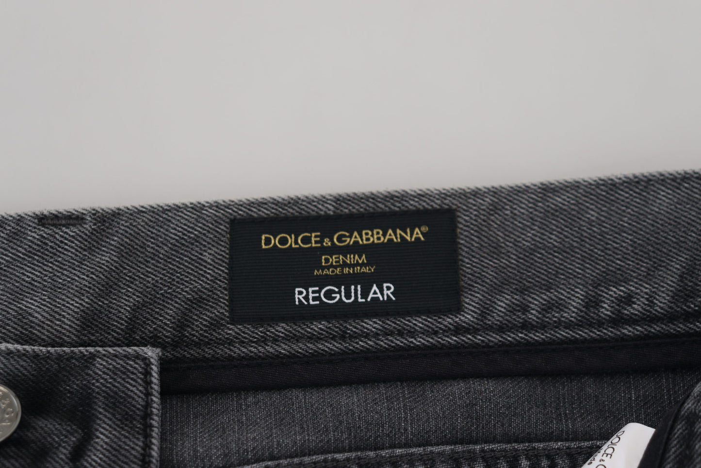 Dolce &amp; Gabbana Elegant Grey Rutig Denim Treasure