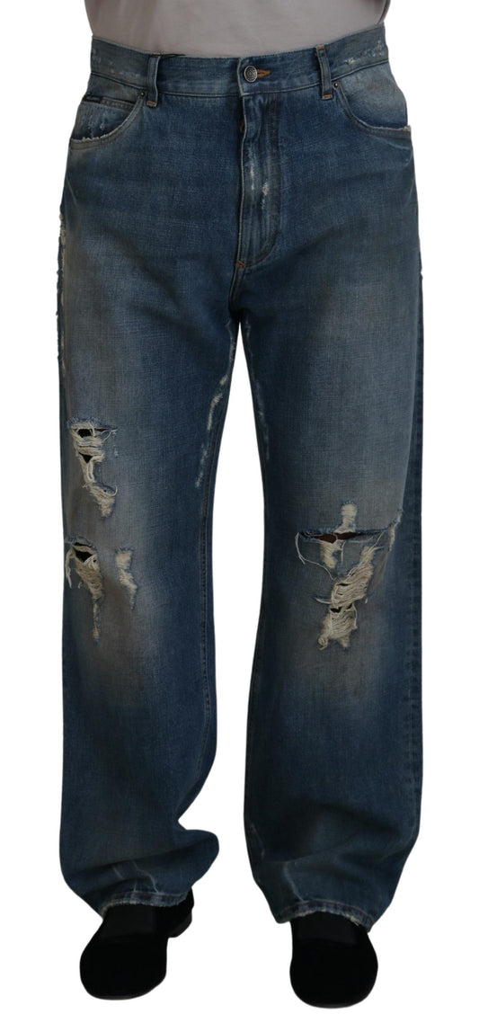 Dolce &amp; Gabbana Fantastiska italienska jeans med slitsad denim