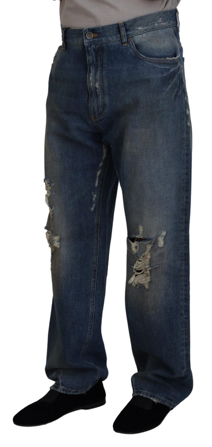 Dolce &amp; Gabbana Fantastiska italienska jeans med slitsad denim