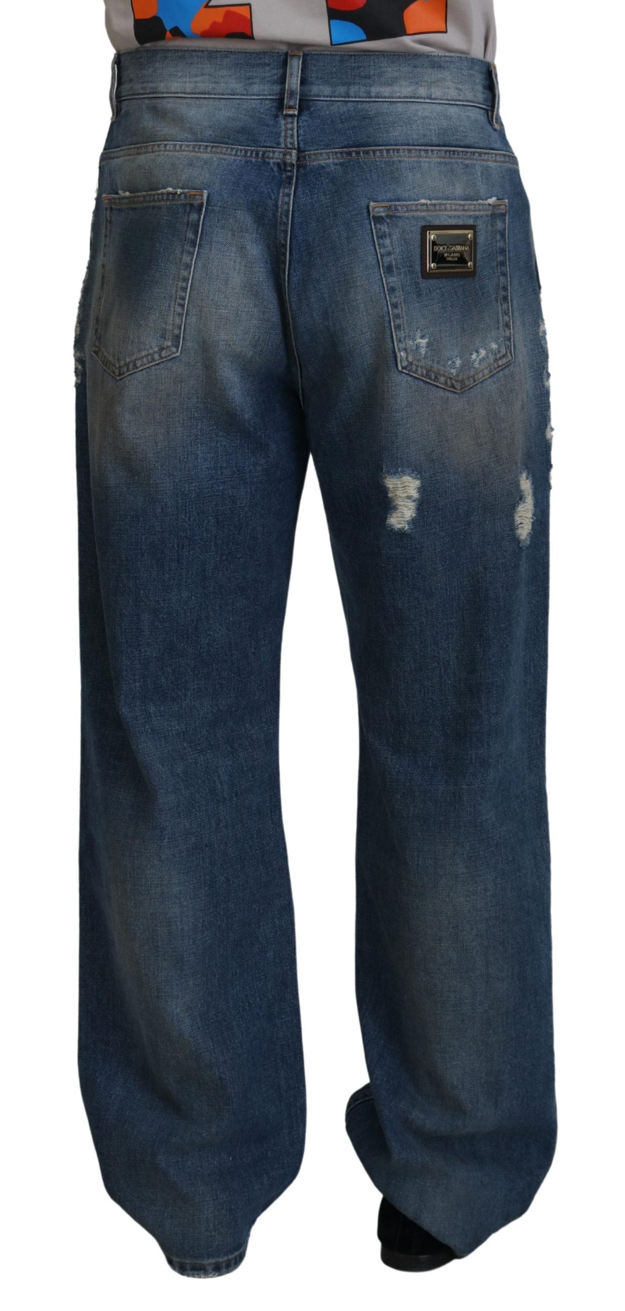 Dolce &amp; Gabbana Fantastiska italienska jeans med slitsad denim