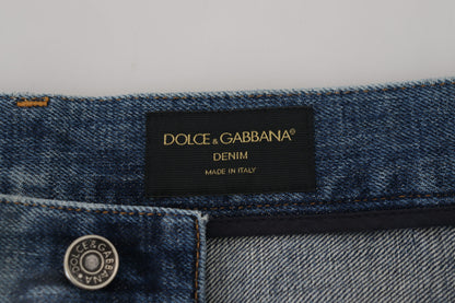 Dolce &amp; Gabbana Fantastiska italienska jeans med slitsad denim