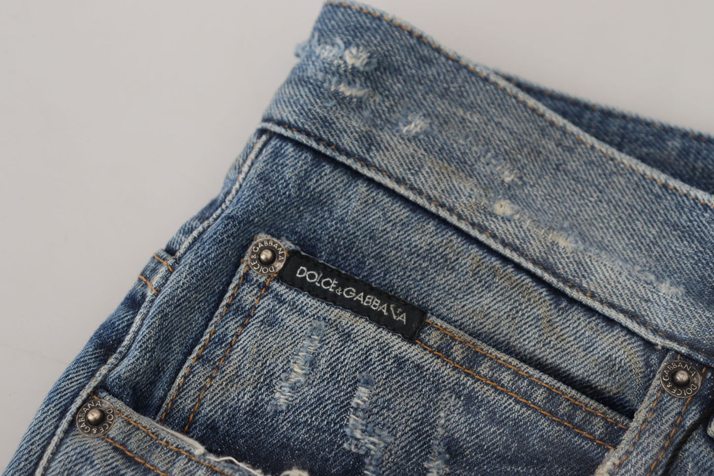 Dolce &amp; Gabbana Fantastiska italienska jeans med slitsad denim