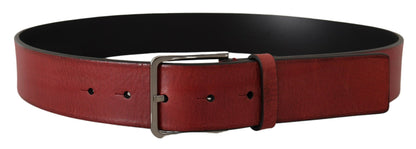 Dolce & Gabbana Elegant Grosgrain Leather Belt with Silver Buckle