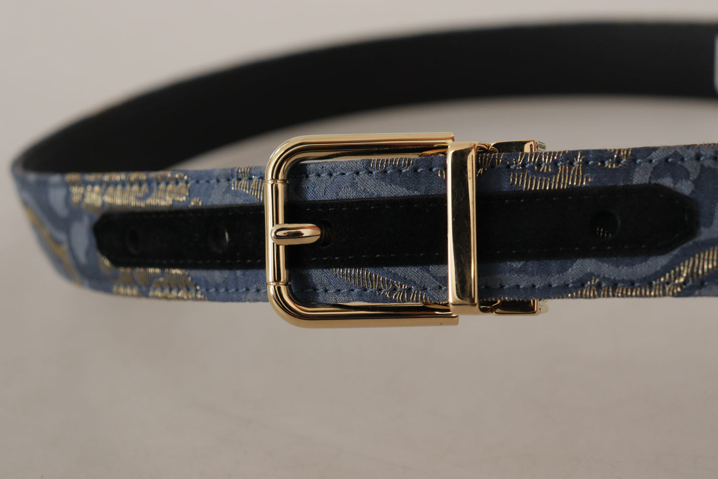 Dolce & Gabbana Elegant Navy Blue Leather Belt