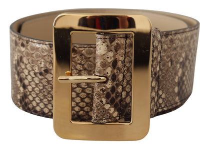 Dolce & Gabbana Elegant Leather Belt with Engraved Buckle