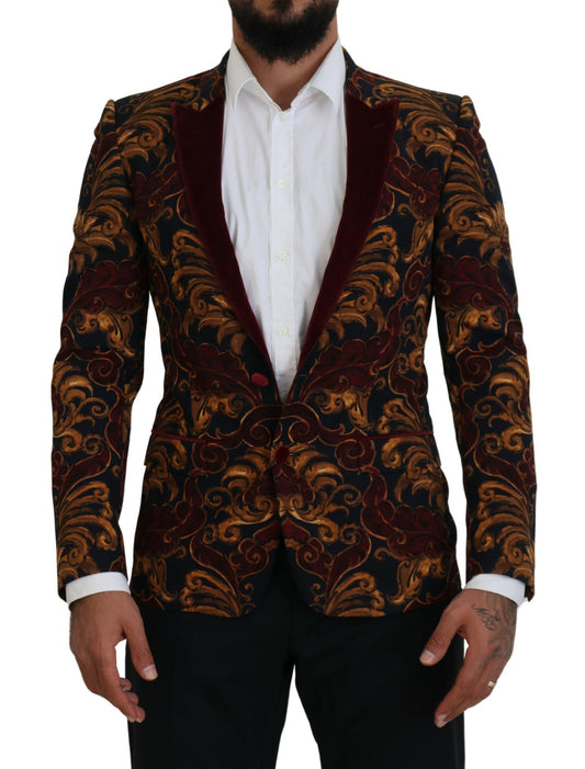 Blazer elegante de mezcla de lana multicolor de Dolce &amp; Gabbana