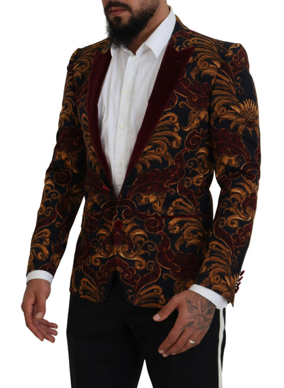 Blazer elegante de mezcla de lana multicolor de Dolce &amp; Gabbana