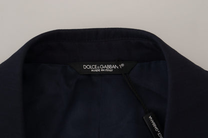 Chaqueta blazer elegante de lana y seda azul de Dolce &amp; Gabbana