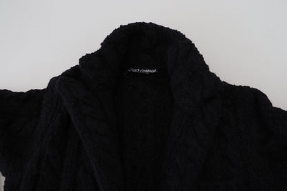 Dolce &amp; Gabbana Elegant Black Wool-Cashmere Blend Cardigan