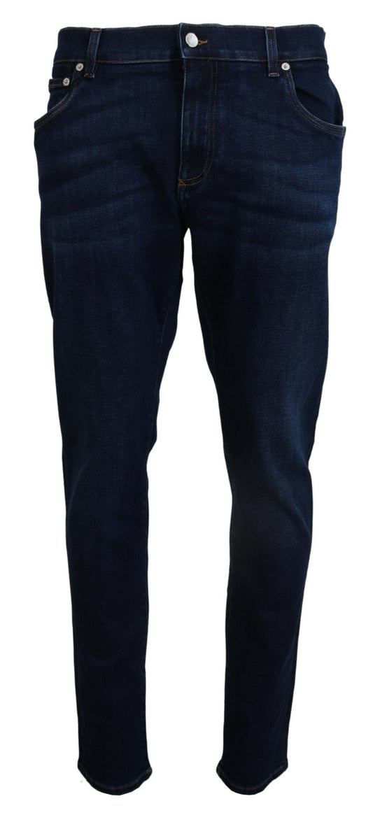 Dolce &amp; Gabbana Elegant Slim Fit Mörkblå jeansjeans