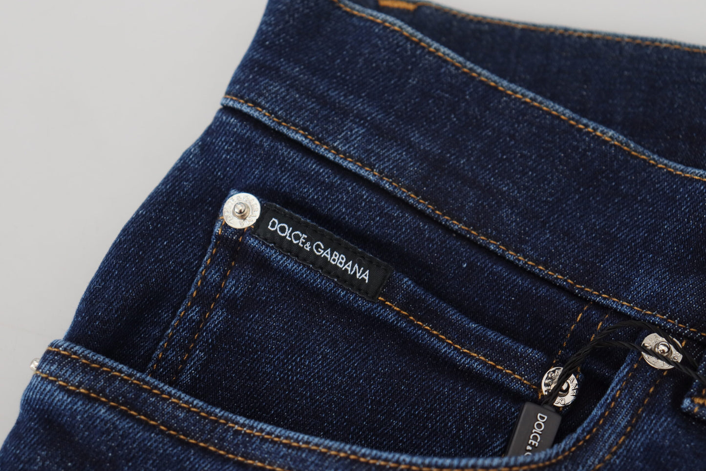 Dolce &amp; Gabbana Elegant Slim Fit Mörkblå jeansjeans