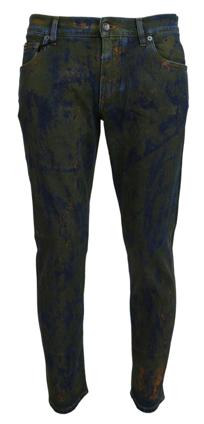 Dolce &amp; Gabbana Chic Slim-Fit jeans i Green Wash