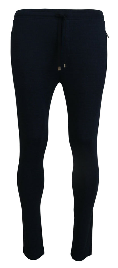 Dolce &amp; Gabbana Elegant Blue Casual Track Sweatpants