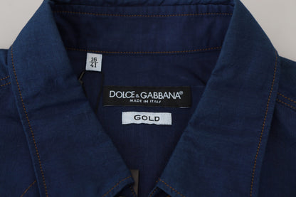 Dolce &amp; Gabbana elegant blå jeansskjorta