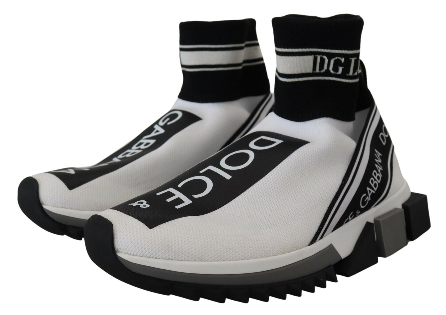 Dolce &amp; Gabbana Chic Black and White Sorrento Slip-On Sneakers