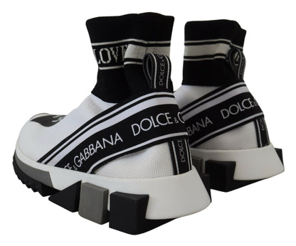 Dolce &amp; Gabbana Chic Black and White Sorrento Slip-On Sneakers