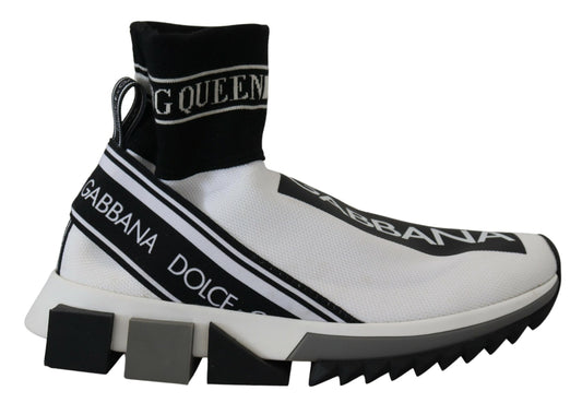 Dolce &amp; Gabbana Chic Black and White Sorrento Slip-On Sneakers