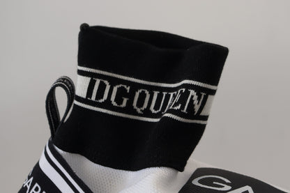 Dolce &amp; Gabbana Chic Black and White Sorrento Slip-On Sneakers