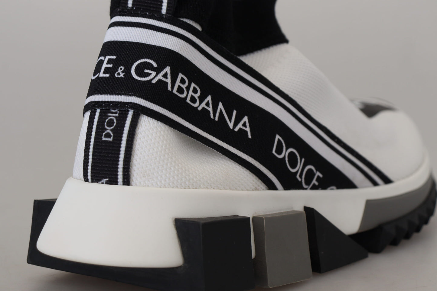 Dolce &amp; Gabbana Chic Black and White Sorrento Slip-On Sneakers