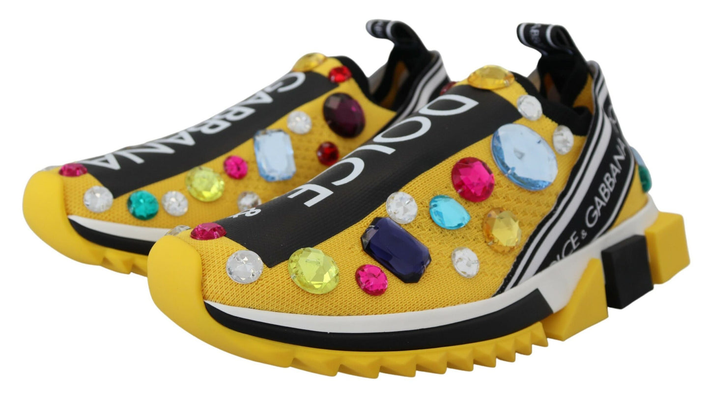 Dolce &amp; Gabbana utsökta gula sneakers i technotyg