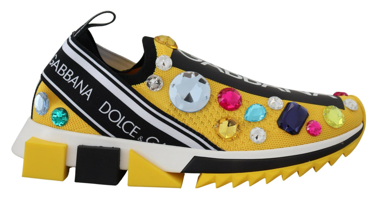 Dolce &amp; Gabbana utsökta gula sneakers i technotyg