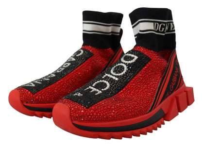 Dolce &amp; Gabbana Utsökta Röda Sorrento Slip-On Sneakers