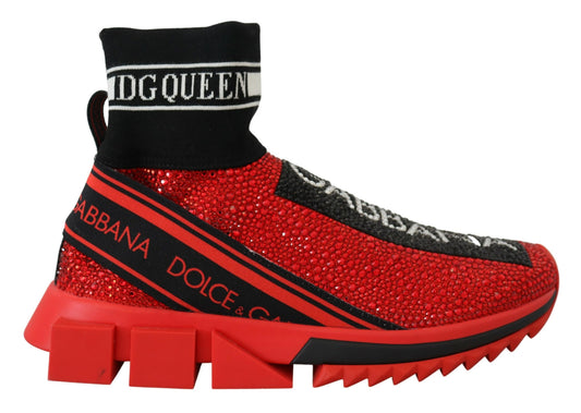 Dolce &amp; Gabbana Utsökta Röda Sorrento Slip-On Sneakers