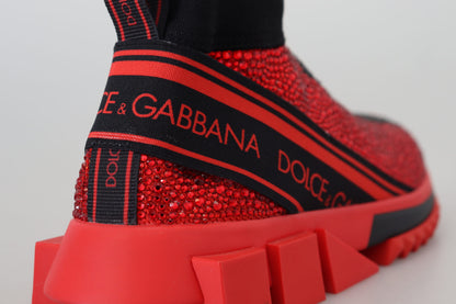 Dolce &amp; Gabbana Utsökta Röda Sorrento Slip-On Sneakers