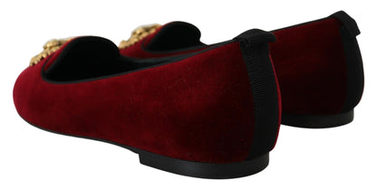 Dolce & Gabbana Bordeaux Velvet Devotion Loafers