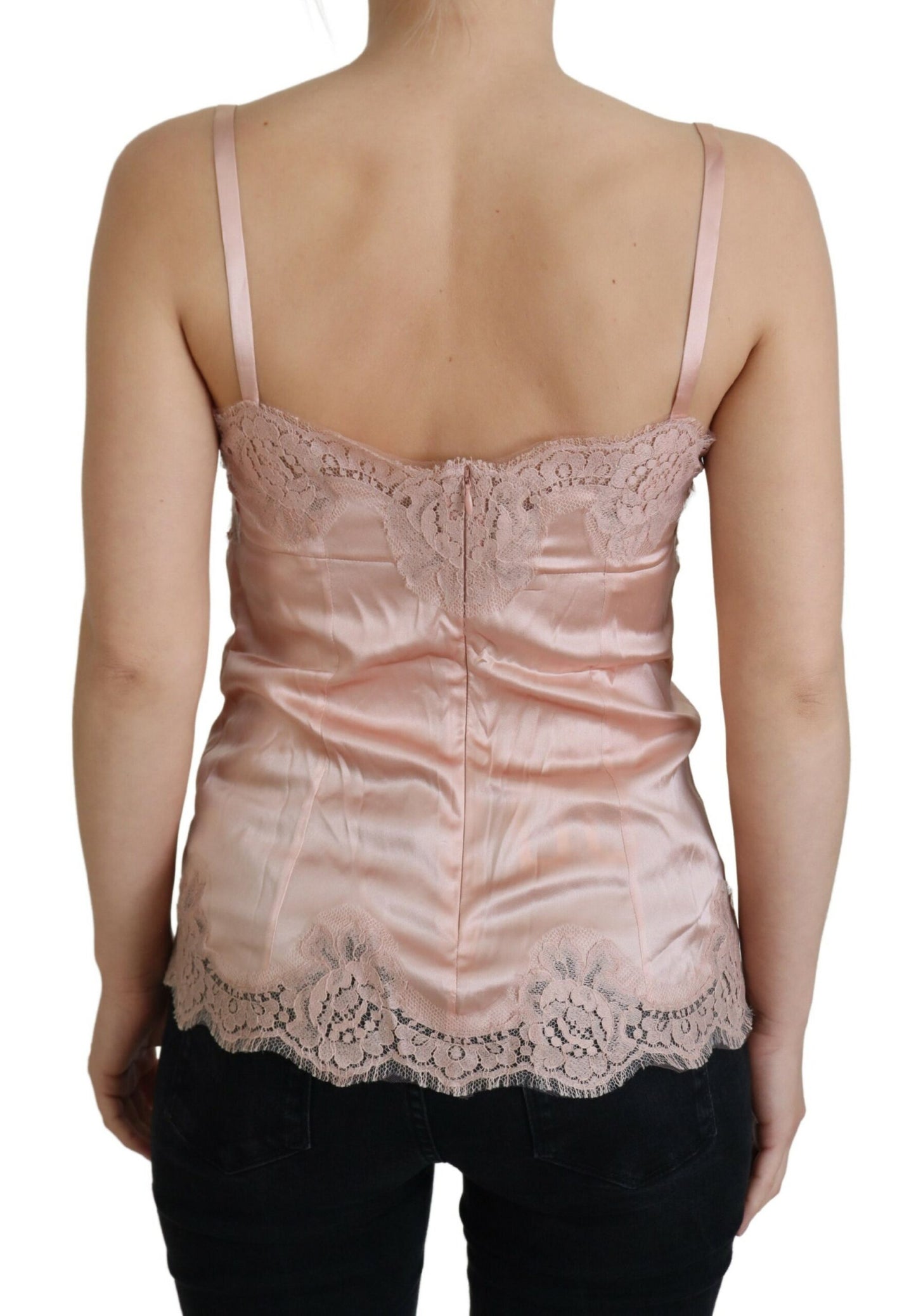 Dolce &amp; Gabbana Elegant Pink Silk Underkläder Topp