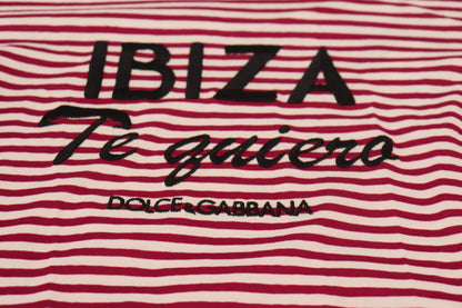 Dolce &amp; Gabbana Exklusiv randig Ibiza T-shirt med rund hals