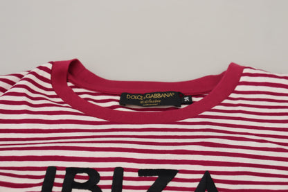 Dolce &amp; Gabbana Exklusiv randig Ibiza T-shirt med rund hals