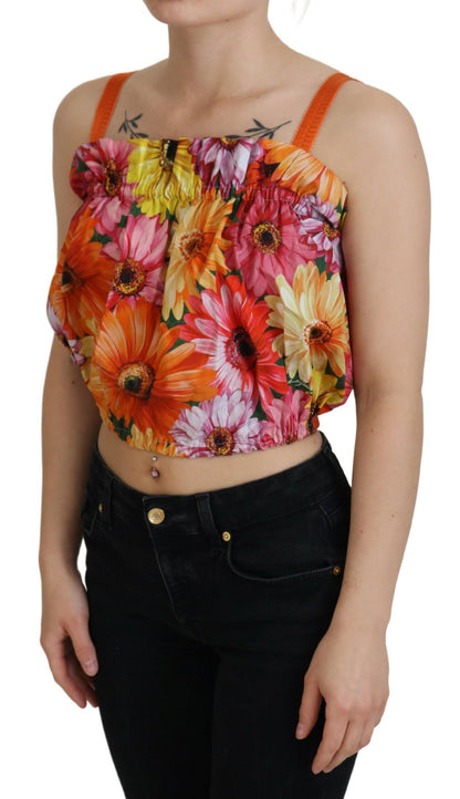 Dolce &amp; Gabbana Floral Elegance ärmlös cropped topp