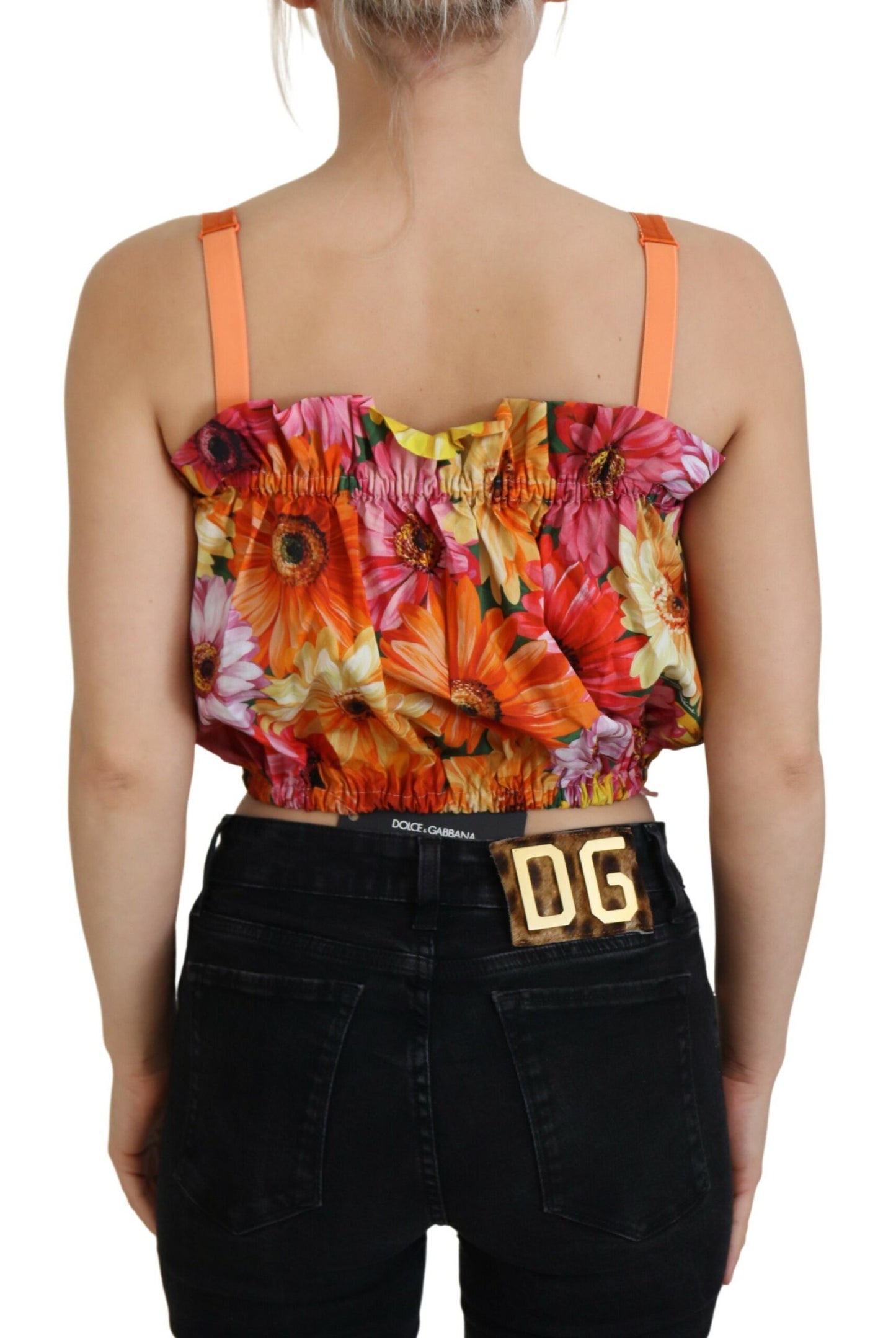 Dolce &amp; Gabbana Floral Elegance ärmlös cropped topp