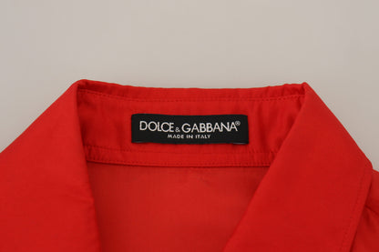 Dolce &amp; Gabbana Elegant långärmad pikétopp med sidenkrage