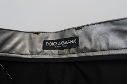 Pantalones pitillo elegantes de cintura alta en color plateado de Dolce &amp; Gabbana