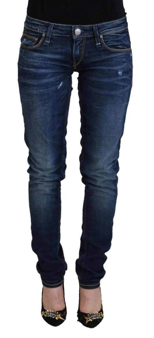 Acht Chic Låg Midja Designer Skinny Jeans