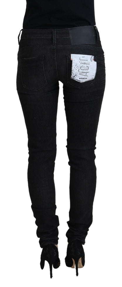 Acht Chic Låg Midja Designer Skinny Jeans