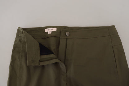 Pantalones elegantes de corte cónico verde LAUREL: ropa elegante para el día a día