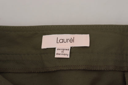 Pantalones elegantes de corte cónico verde LAUREL: ropa elegante para el día a día