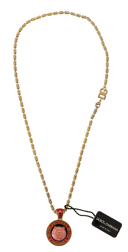 Dolce &amp; Gabbana eleganta guld charm kedja halsband