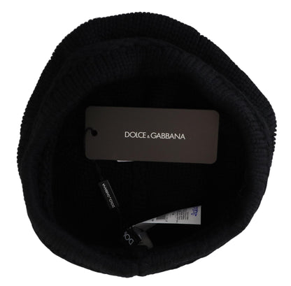 Gorro elegante de lana virgen negra de Dolce &amp; Gabbana