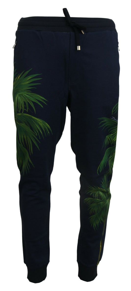 Dolce &amp; Gabbana eleganta joggingbyxor i bomull med tryckt design