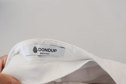 Pantalones blancos elegantes de talle alto y cónicos Dondup