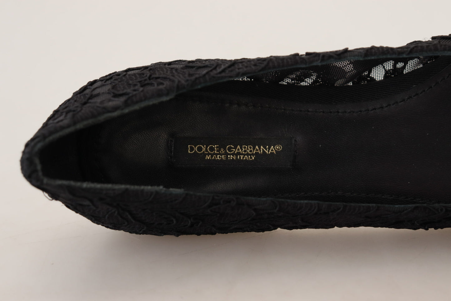 Dolce &amp; Gabbana Elegant Floral Lace Flat Vally Shoes