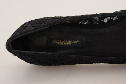 Dolce &amp; Gabbana Elegant Floral Lace Flat Vally Shoes