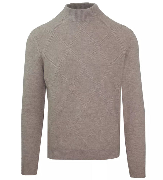 Malo Beige Wool Men Turtleneck Sweater