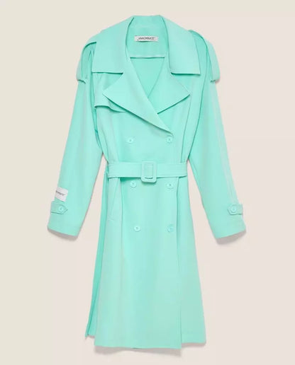 Hinnominate Elegant ljusblå dubbelknäppt trenchcoat